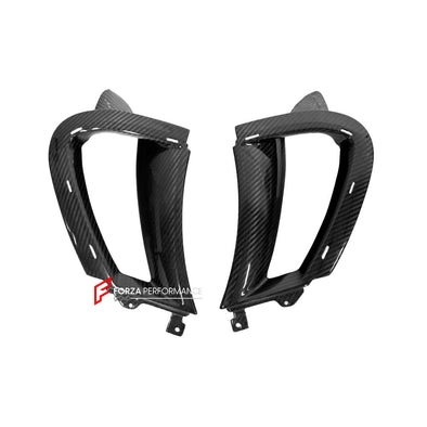 DRY CARBON FRONT BUMPER SIDE AIR INLET for MCLAREN 720 S 765LT

Set includes:

Front Bumper Air Inlets

Material: Carbon Fiber

Note: Professional installation is required

CONTACT US FOR PRICING