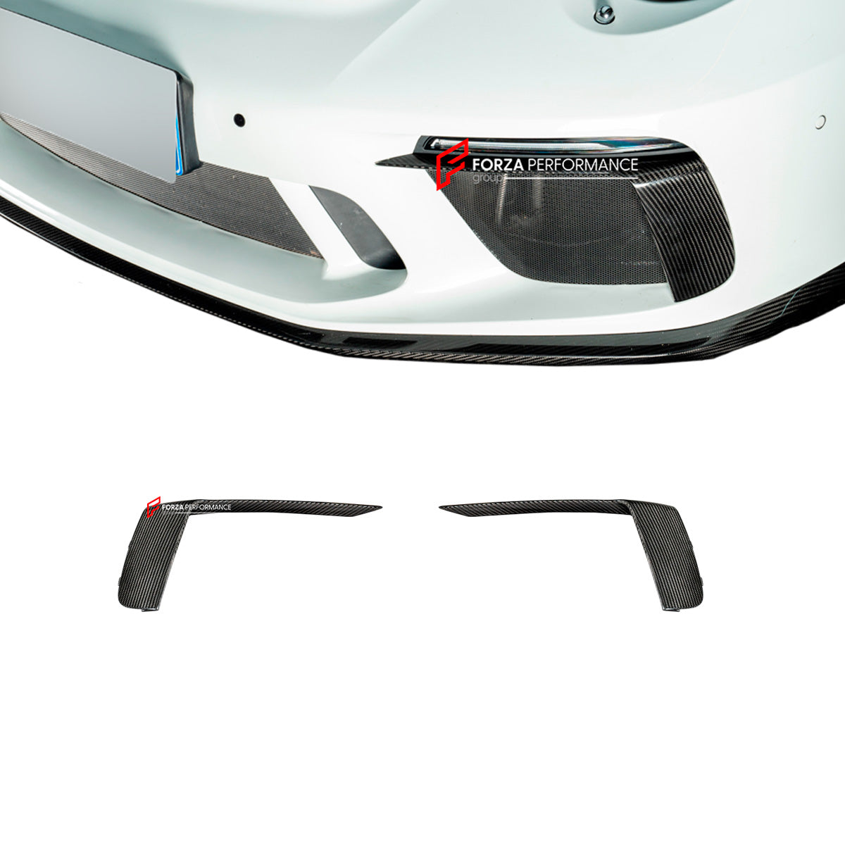 DRY CARBON FRONT BUMPER TRIMS for PORSCHE 911 991.2 GT3 2015 - 2020