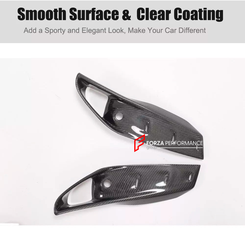 DRY CARBON FRONT BUMPER VENT COVERS for BMW X5M F85 2014 - 2019 X6M F86 2014 - 2019
Set includes:
Front Bumper Vent Covers
Material: Dry Carbon
Note: Professional installation is required