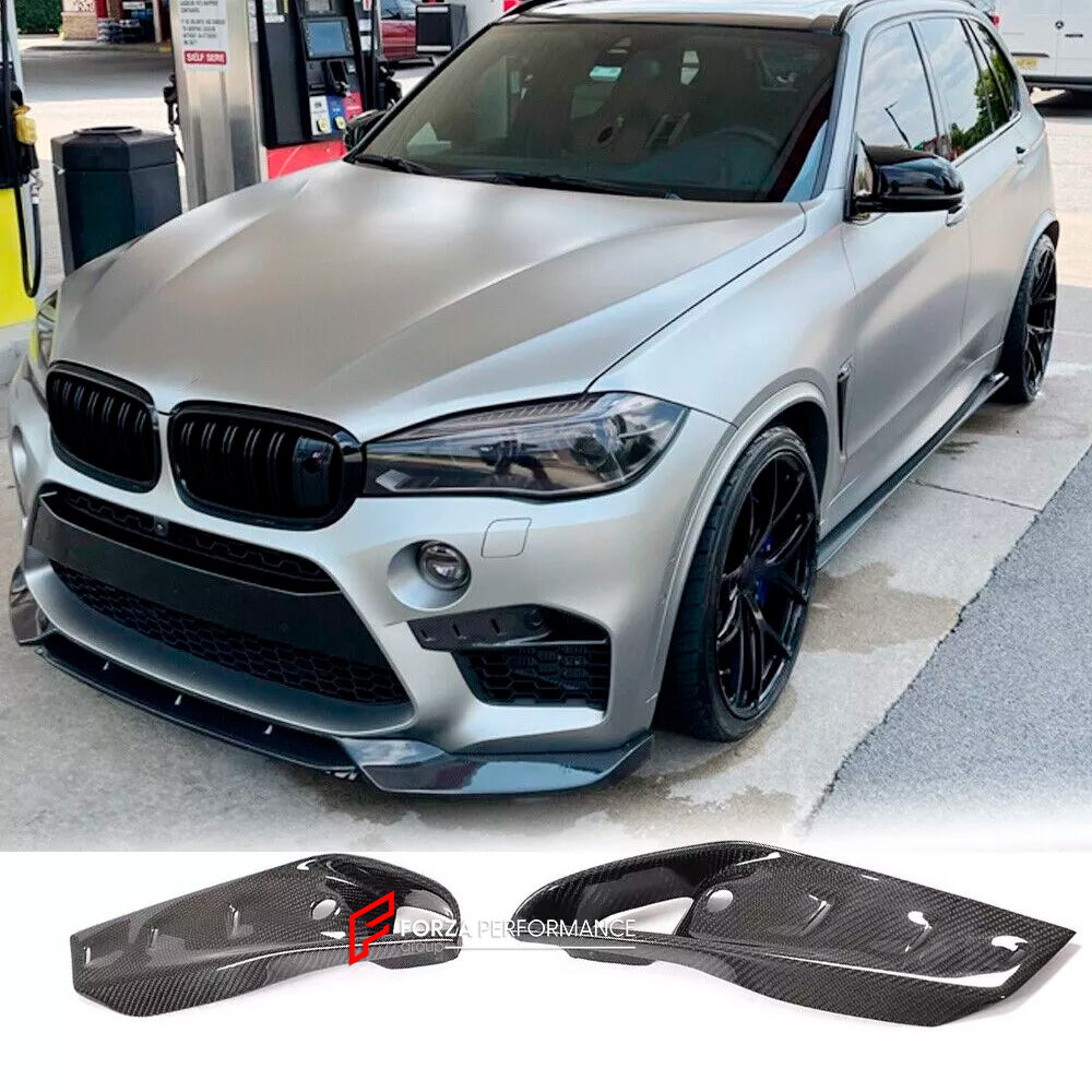 DRY CARBON FRONT BUMPER VENT COVERS for BMW X5M F85 2014 - 2019 X6M F86 2014 - 2019
Set includes:
Front Bumper Vent Covers
Material: Dry Carbon
Note: Professional installation is required