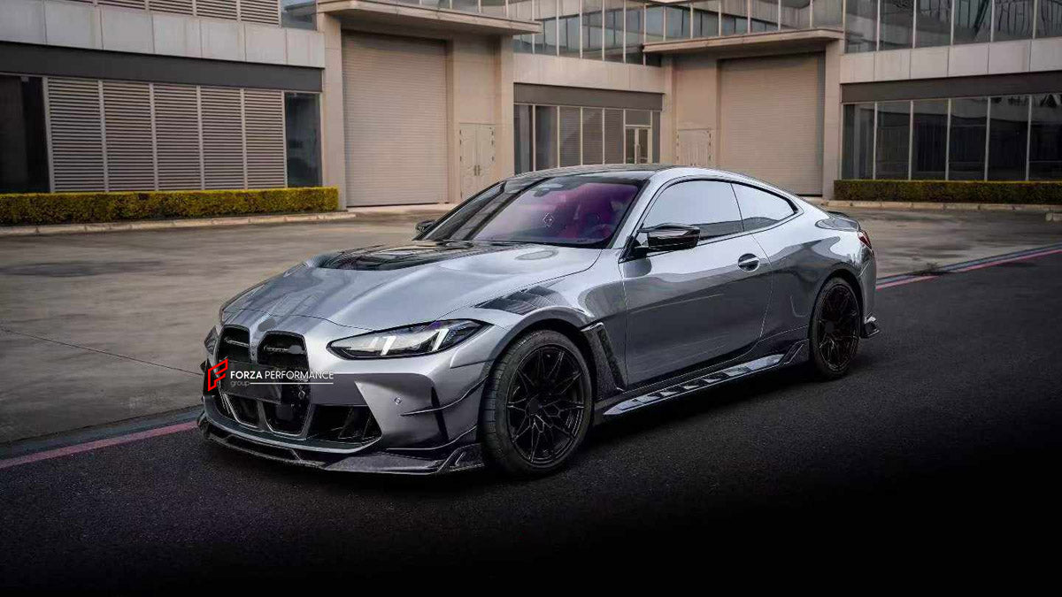 DRY CARBON FRONT FENDERS AND HOOD BONNET for BMW M3 G80 G81 M4 G82 2020+

Set includes:
Hood Bonnet
Front Fenders

Material: Dry Carbon, Tempered Glass

NOTE: Professional installation is required.