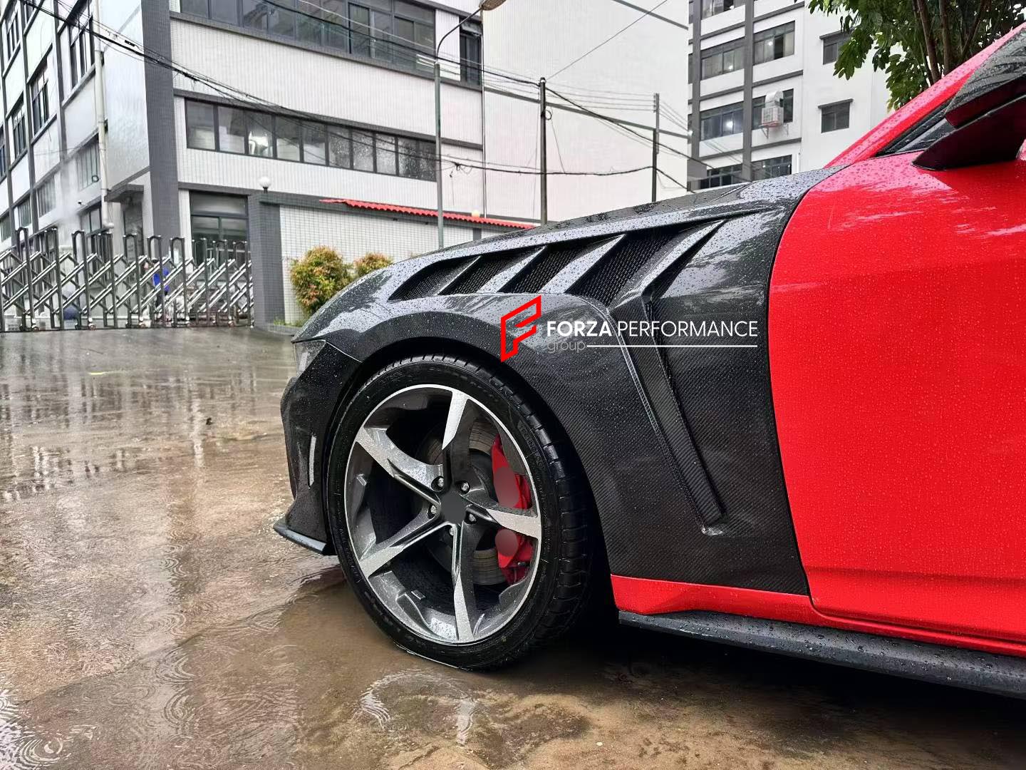DRY CARBON FRONT FENDERS FOR FORD MUSTANG GTD 2025+ Forza Performance custom fit buy Langyu&ZLO style design
