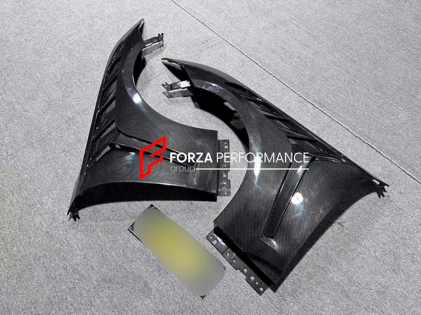 DRY CARBON FRONT FENDERS FOR FORD MUSTANG GTD 2025+ Forza Performance custom fit buy Langyu&ZLO style design