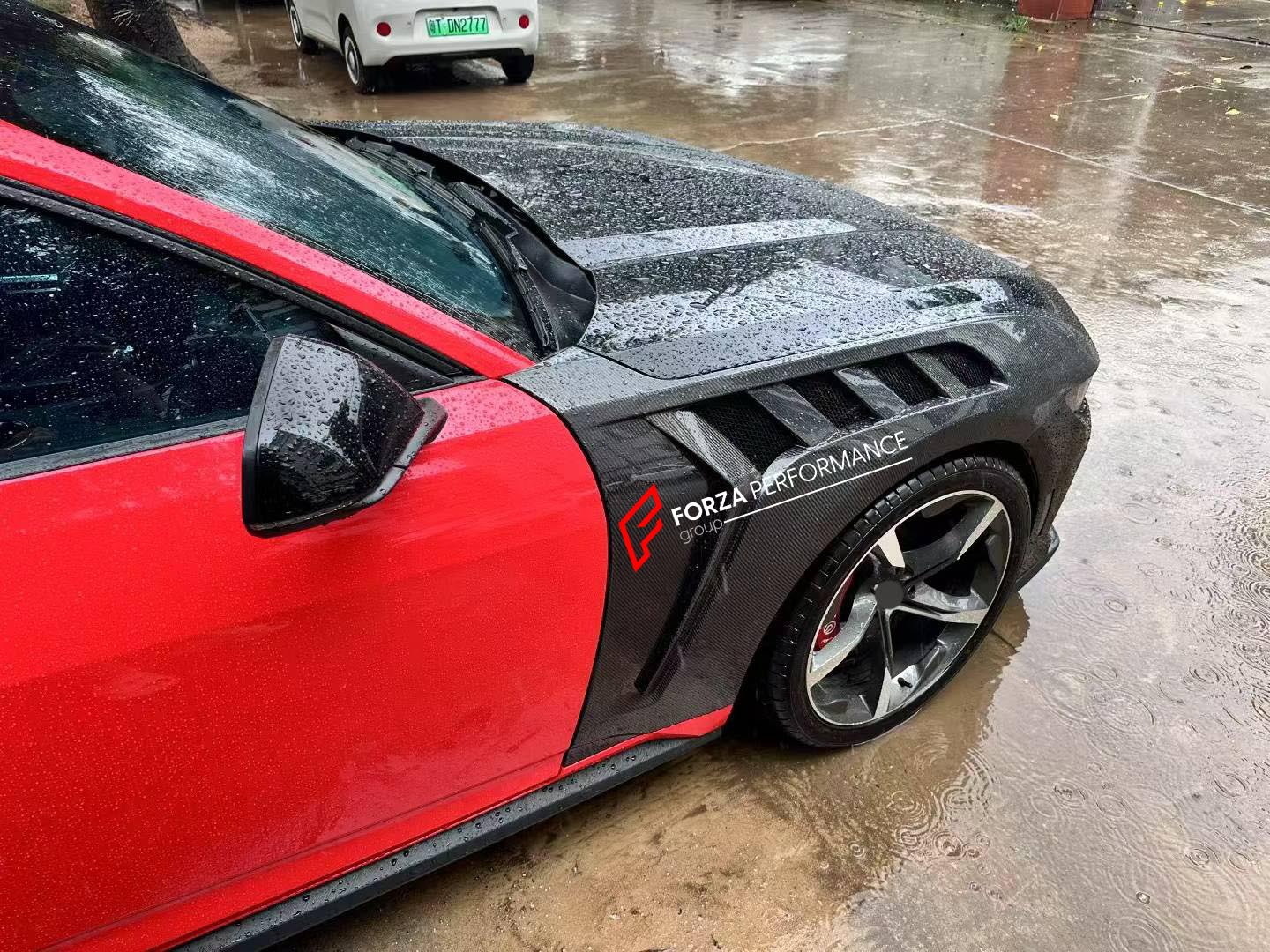 DRY CARBON FRONT FENDERS FOR FORD MUSTANG GTD 2025+ Forza Performance custom fit buy Langyu&ZLO style design