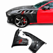 DRY CARBON FRONT FENDERS FOR FORD MUSTANG GTD 2025+ Forza Performance custom fit buy Langyu&ZLO style design
