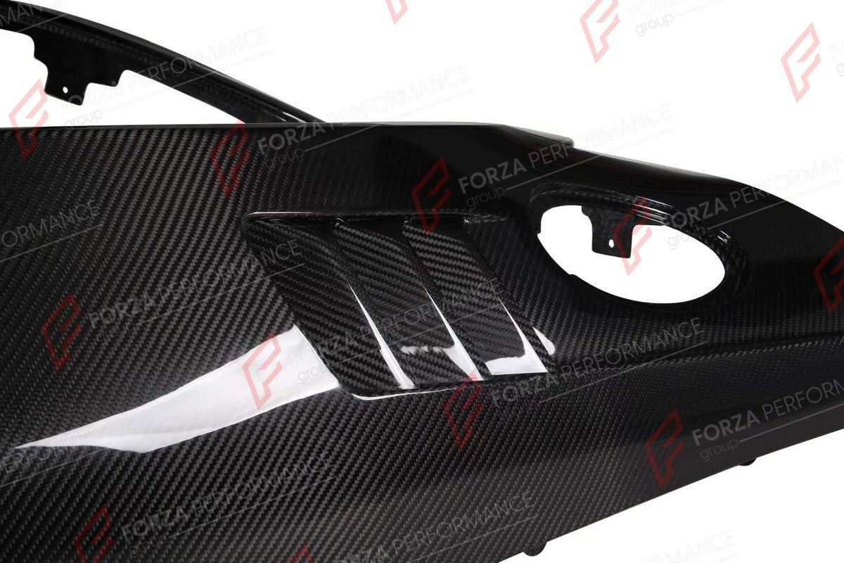 DRY CARBON FRONT FENDERS for PORSCHE 911 992 TURBO S 2020+ FORZA PERFORMANCE custom fit Topcar Style

Set includes:
Front Fenders

Material: Dry Carbon

NOTE: Professional installation is required.