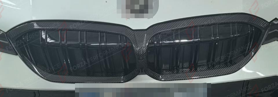 DRY CARBON FRONT GRILLE for BMW 3 SERIES G20 LCI 2022+
Set includes:

Front Grille
Material: Dry Carbon

NOTE: Professional installation is required.