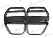 DRY CARBON FRONT GRILLE for BMW M3 G80 2021+ V Style
Set includes:

Front Grille
Material: Dry Carbon

NOTE: For G80 M3 only. Professional installation is required.