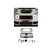 CONVERSION DRY CARBON FRONT GRILLE for MERCEDES-BENZ G-CLASS W463 2008 - 2018 UPGRADE to G-CLASS W464 2019 - 2024 FORZA PERFORMANCE custom fit R Style

Set includes:
Front Grille

Material: Dry Carbon

NOTE: Professional installation is required.