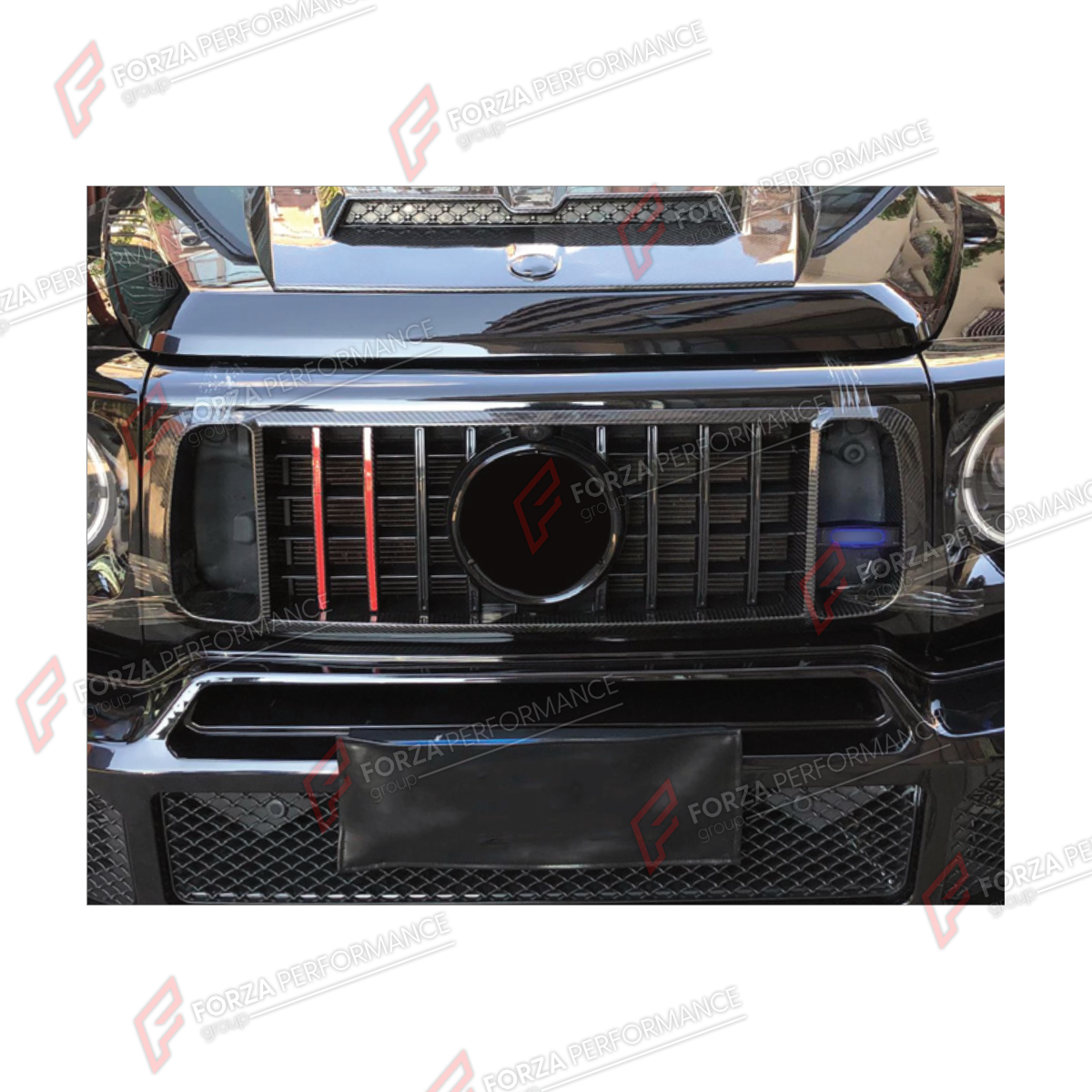 DRY CARBON FRONT GRILLE for MERCEDES-BENZ G-CLASS W464 2019 - 2024 FORZA PERFORMANCE custom fit R Style

Set includes:
Front Grille

Material: Dry Carbon

NOTE: Professional installation is required.