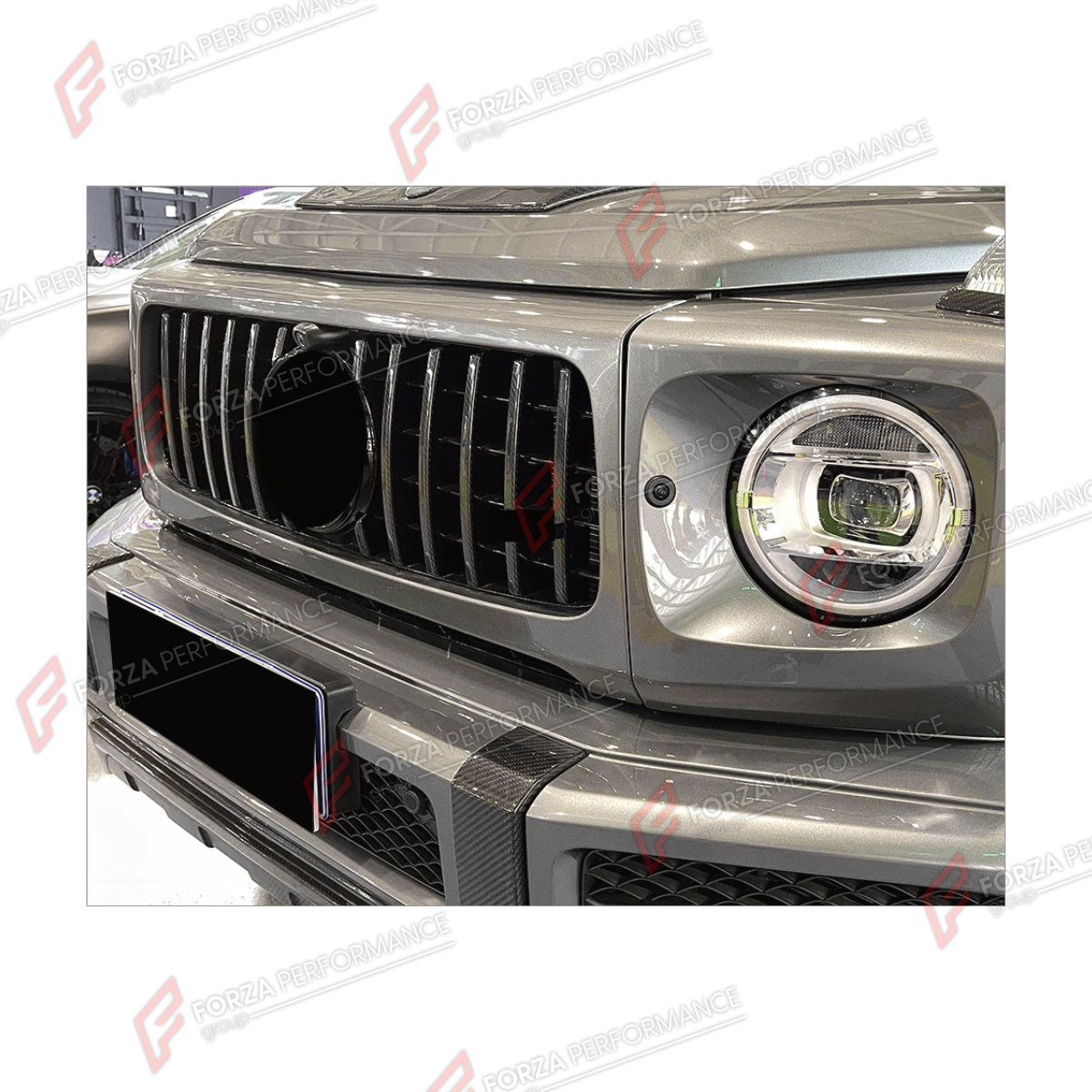 DRY CARBON FRONT GRILLE TRIM STRIPS for MERCEDES-BENZ G-CLASS W464 2019 - 2024

Set includes:
Front Grille Trim Strips

Material: Dry Carbon

NOTE: Professional installation is required.