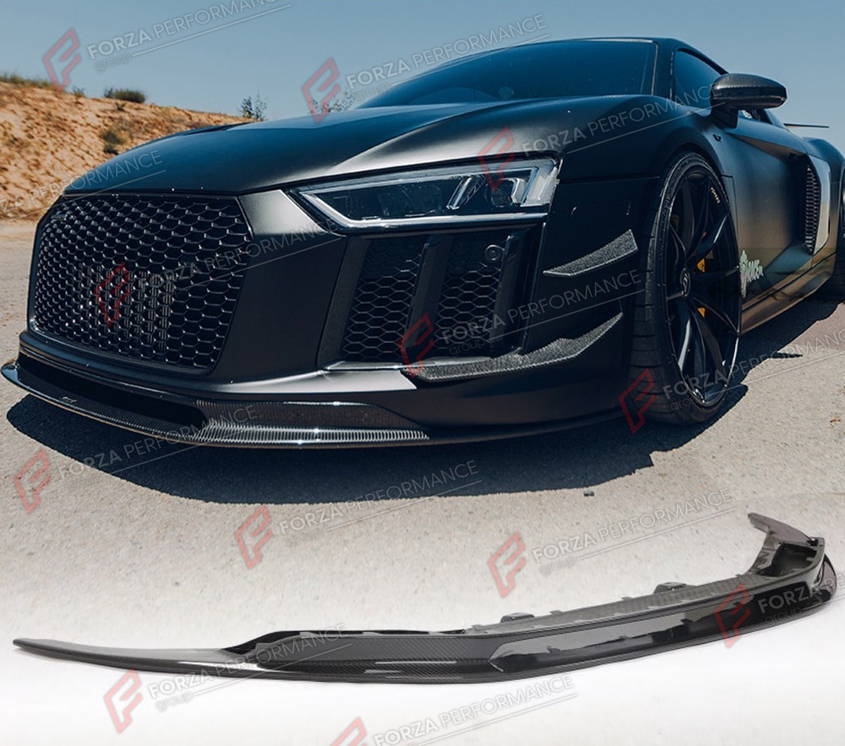 DRY CARBON FRONT LIP for AUDI R8 V10 GT GEN 2 2016 - 2019 FORZA PERFORMANCE Custom Fit
Set includes:

Front Lip
Material: Dry Carbon

NOTE: Professional installation is required.

Why “Contact Us for Pricing”?
We don’t display fixed prices because our goal is to offer you the most competitive deal possible. Product costs often decrease over time, and by requesting a quote, you’ll receive our most up-to-date price on market.

SECURED PAYMENT METHODS
PayPal (+4.4% fee)
Visa / Mastercard / American Express (th