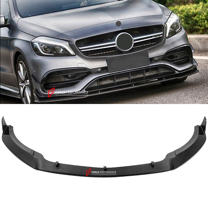 DRY CARBON FRONT LIP FOR MERCEDES BENZ A CLASS A45 AMG W177 2019 - 2025