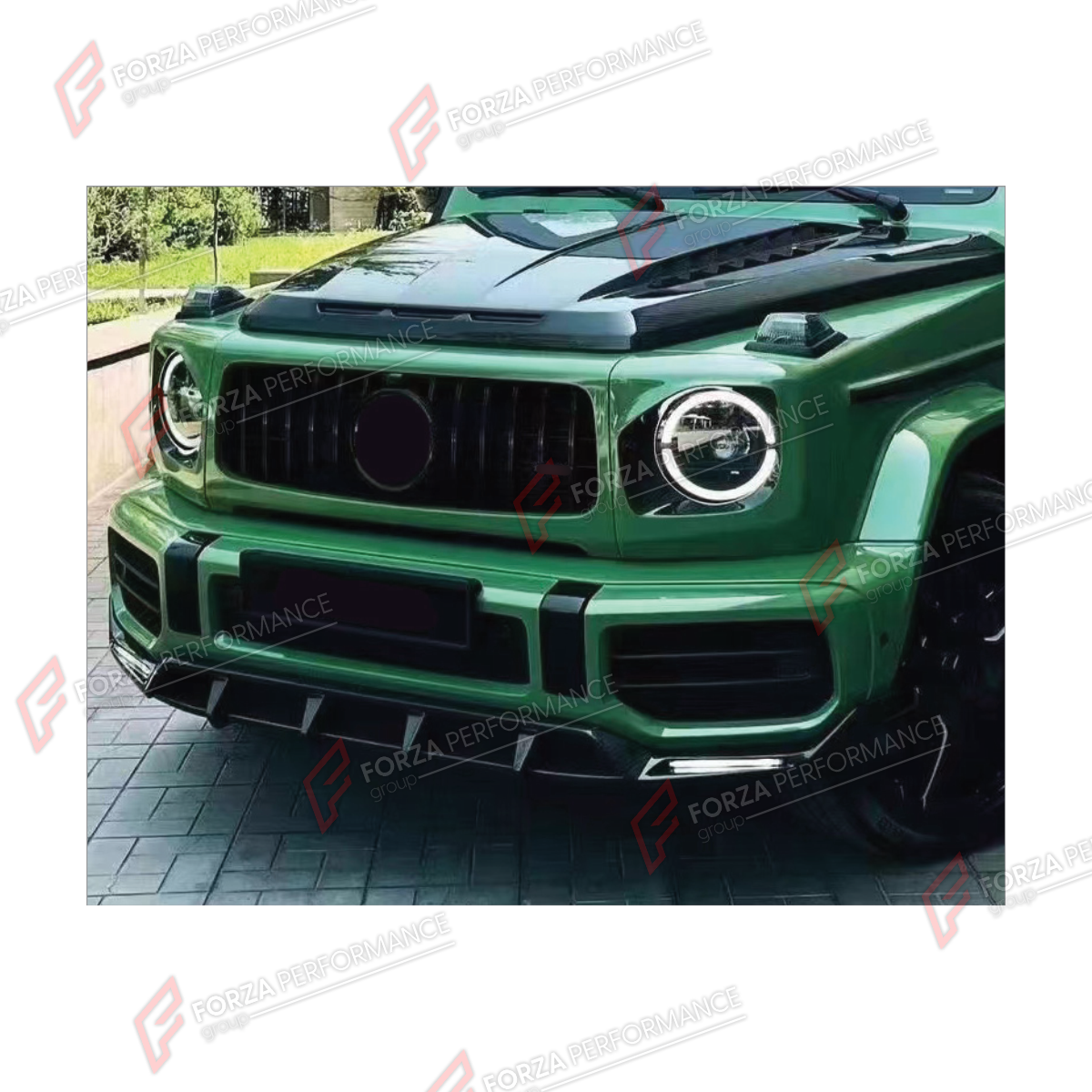 DRY CARBON FRONT LIP for MERCEDES-BENZ G-CLASS W464 2019 - 2024 FORZA PERFORMANCE custom fit Shark Style

Set includes:
Front Lip

Material: Dry Carbon

NOTE: Professional installation is required.