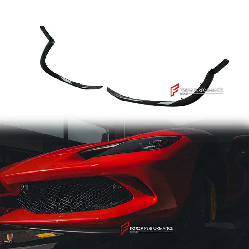 DRY CARBON FRONT LIP SPLITTER for FERRARI 296 GTB GTS 2022+