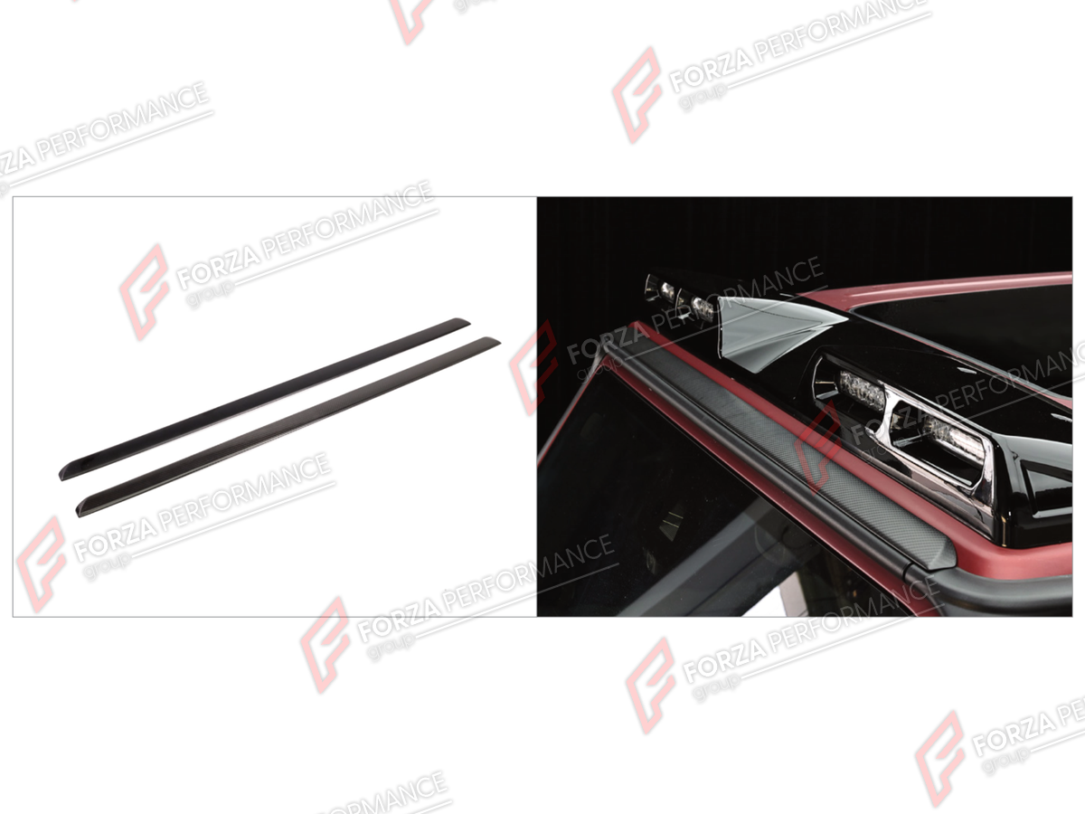 DRY CARBON FRONT ROOF TRIM STRIP for MERCEDES-BENZ G-CLASS W464 2019 - 2024 FORZA PERFORMANCE custom fit 25 Style

Set includes:
Front Roof Trim Strip With Noise Reduction And Drag Reduction

Material: Dry Carbon, Plastic

NOTE: Professional installation is required.