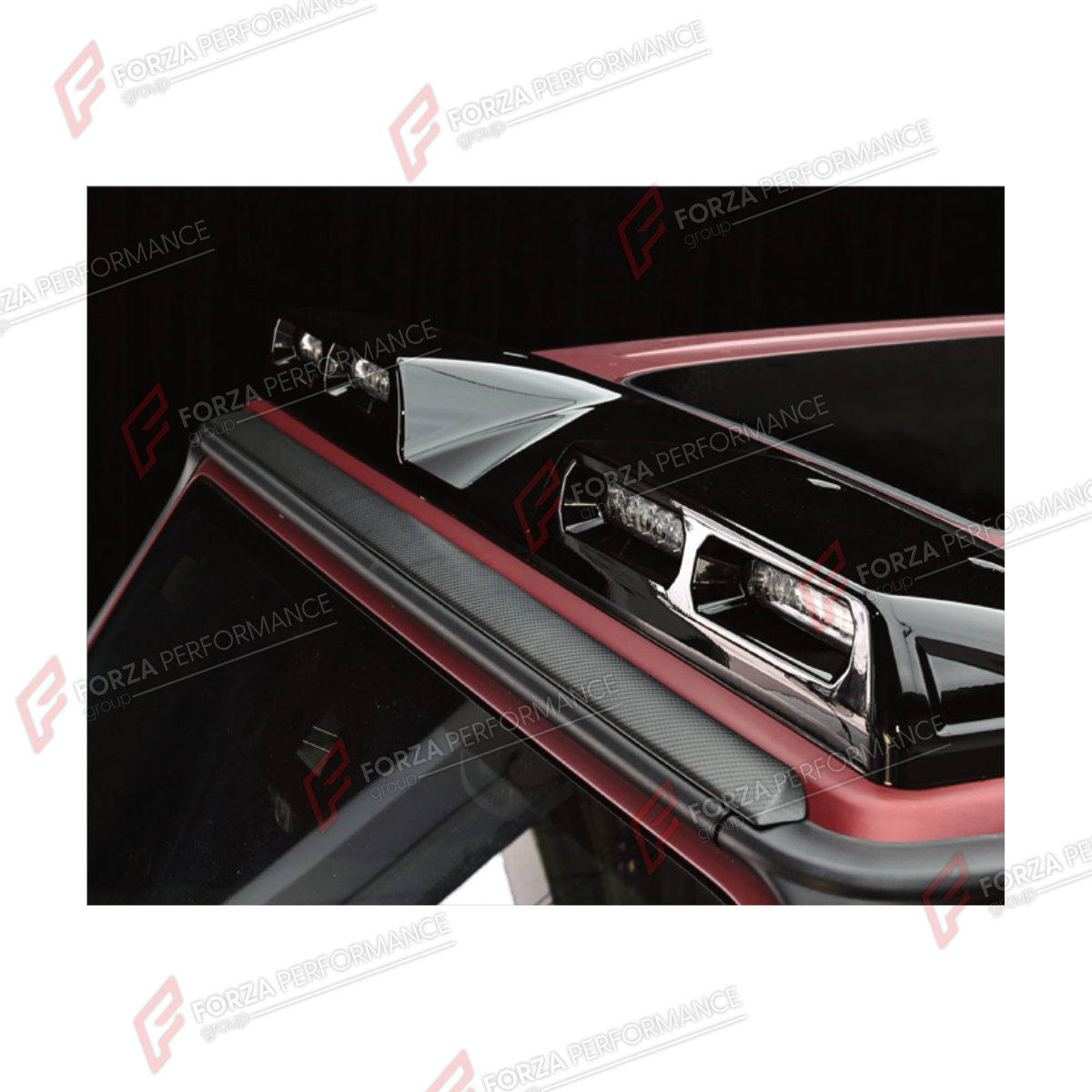 DRY CARBON FRONT ROOF TRIM STRIP for MERCEDES-BENZ G-CLASS W464 2019 - 2024 FORZA PERFORMANCE custom fit 25 Style

Set includes:
Front Roof Trim Strip With Noise Reduction And Drag Reduction

Material: Dry Carbon, Plastic

NOTE: Professional installation is required.