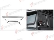 DRY CARBON FRONT ROOF TRIM STRIP WITH A-PILLAR COVERS for MERCEDES-BENZ G-CLASS W464 2019 - 2024

Set includes:
Front Roof Trim Strip
A-Pillar Covers

Material: Dry Carbon

NOTE: Professional installation is required.