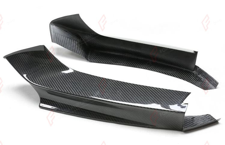 DRY CARBON FRONT SPLITTERS MP STYLE for BMW 2 SERIES F22 F23 2014 - 2021
Set includes:

Front Splitters
Material: Dry Carbon

NOTE: Add-on type - installs over the original part. Professional installation is required.