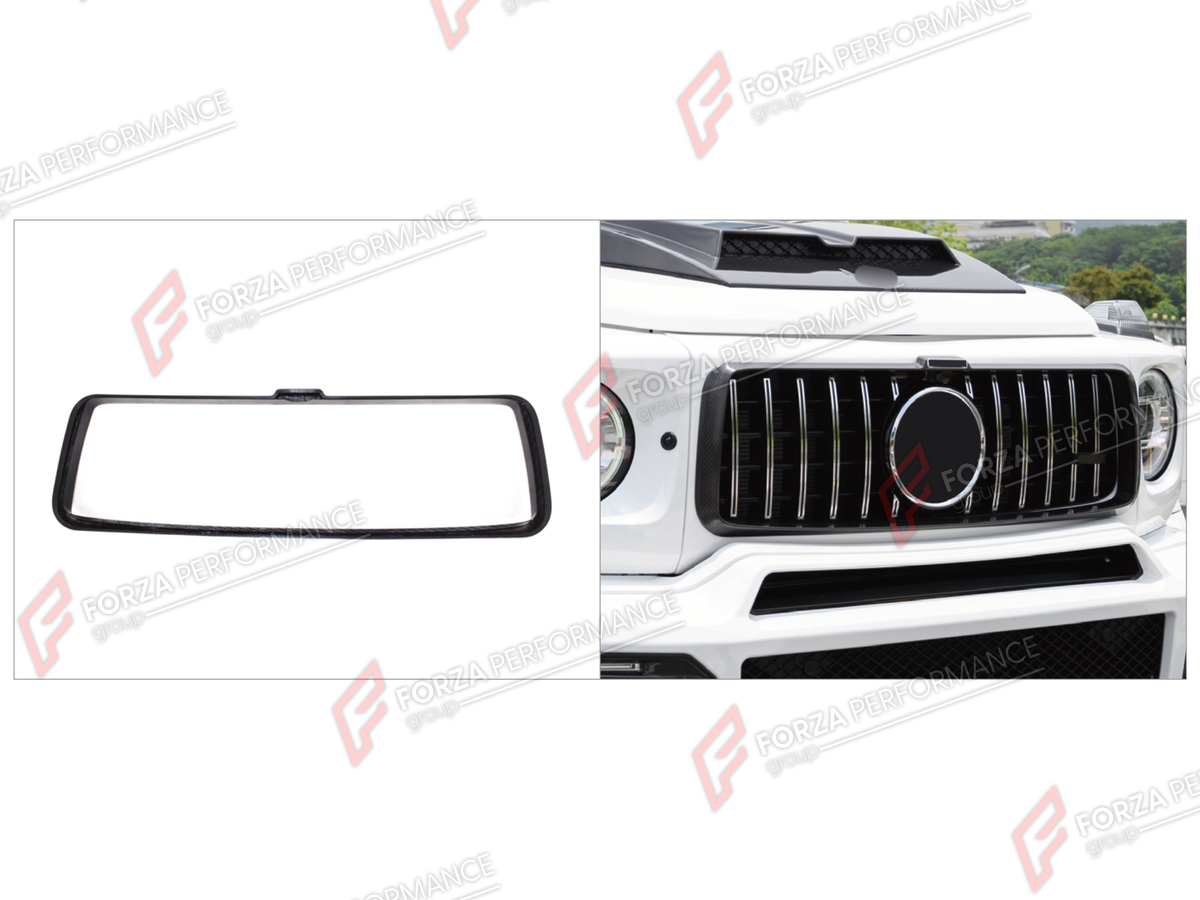 DRY CARBON GRILLE FRAME for MERCEDES-BENZ G-CLASS W464 G63 2019 - 2024

Set includes:
Grille Frame

Material: Dry Carbon

NOTE: Professional installation is required.