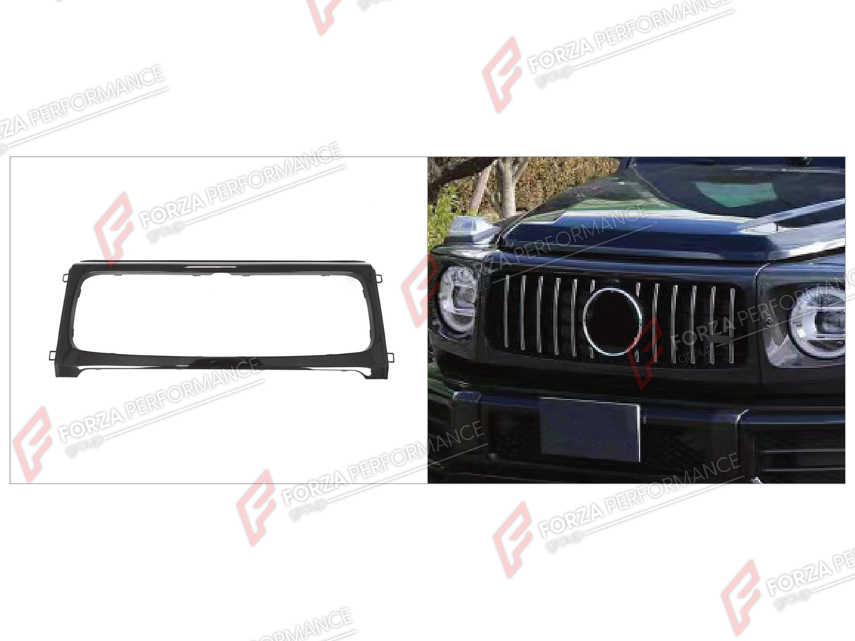 DRY CARBON GRILLE FRAME for MERCEDES-BENZ G-CLASS W464 G63 2019 - 2024 FORZA PERFORMANCE custom fit JCW Style

Set includes:
Grille Frame

Material: Dry Carbon

NOTE: Professional installation is required.