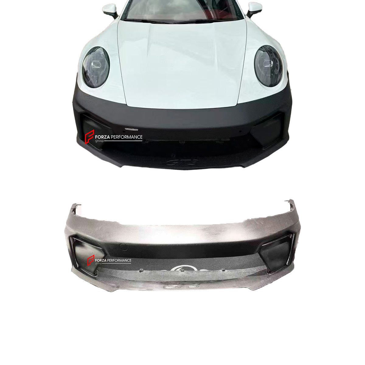 CONVERSION UPGRADE CARBON FRONT BUMPER for PORSCHE 911 992.2 CARRERA 2025+ upgrade to GT3