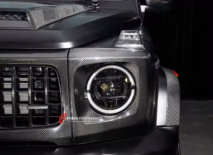 DRY CARBON HEADLIGHT COVER for MERCEDES-BENZ G-CLASS W465 G450 G350 G500 G550 AMG G63 2024+



Set includes:

Headlight Covers

Material: Dry Carbon