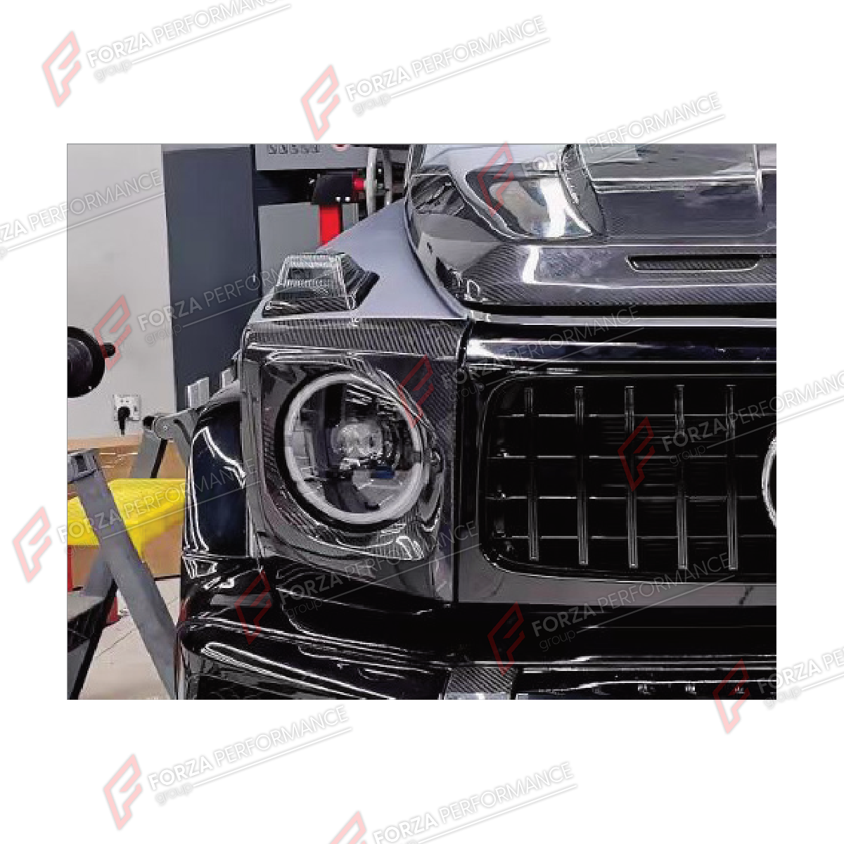 DRY CARBON HEADLIGHT COVERS for MERCEDES-BENZ G-CLASS W464 2019 - 2024 FORZA PERFORMANCE custom fit TOP Style

Set includes:
Headlight Covers

Material: Dry Carbon

NOTE: Professional installation is required.