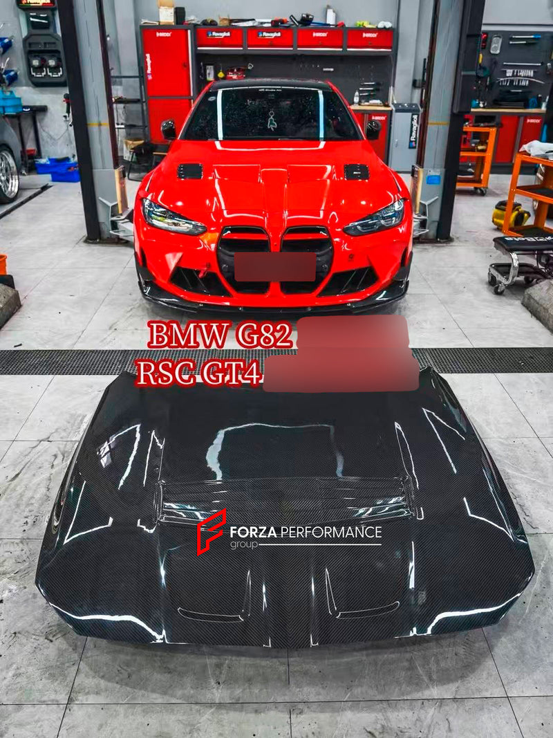 DRY CARBON HOOD BONNET for BMW M4 G82 2020+ RSC GT4 STYLE