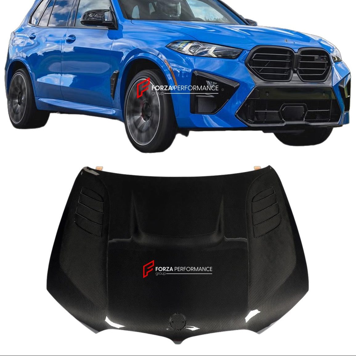 DRY CARBON HOOD BONNET for BMW X5 G05 X5M F95 X6 G06 X6M F96 2019+ FORZA PERFORMANCE Custom Fit
Set includes:

Hood Bonnet
Material: Dry Carbon

NOTE: Professional installation is required.

Why “Contact Us for Pricing”?
We don’t display fixed prices because our goal is to offer you the most competitive deal possible. Product costs often decrease over time, and by requesting a quote, you’ll receive our most up-to-date price on market.

SECURED PAYMENT METHODS
PayPal (+4.4% fee)
Visa / Mastercard / American 
