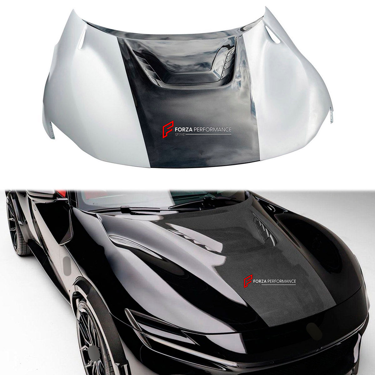 DRY CARBON HOOD BONNET for FERRARI PUROSANGUE 2023+ FORZA PERFORMANCE Novitec
Set includes:

Hood Bonnet
Material: Dry Carbon

NOTE: Professional installation is required.
