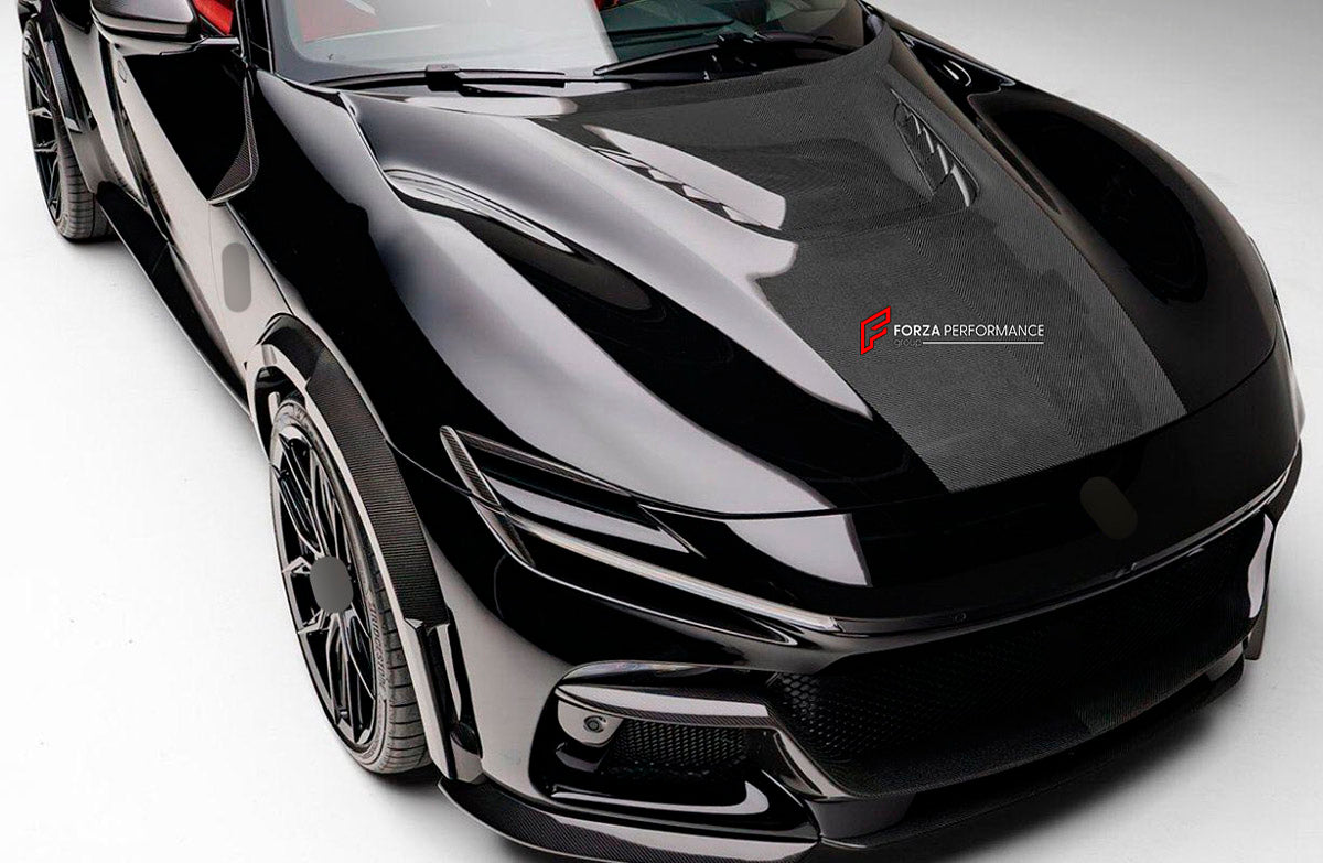 DRY CARBON HOOD BONNET for FERRARI PUROSANGUE 2023+ FORZA PERFORMANCE Novitec
Set includes:

Hood Bonnet
Material: Dry Carbon

NOTE: Professional installation is required.
