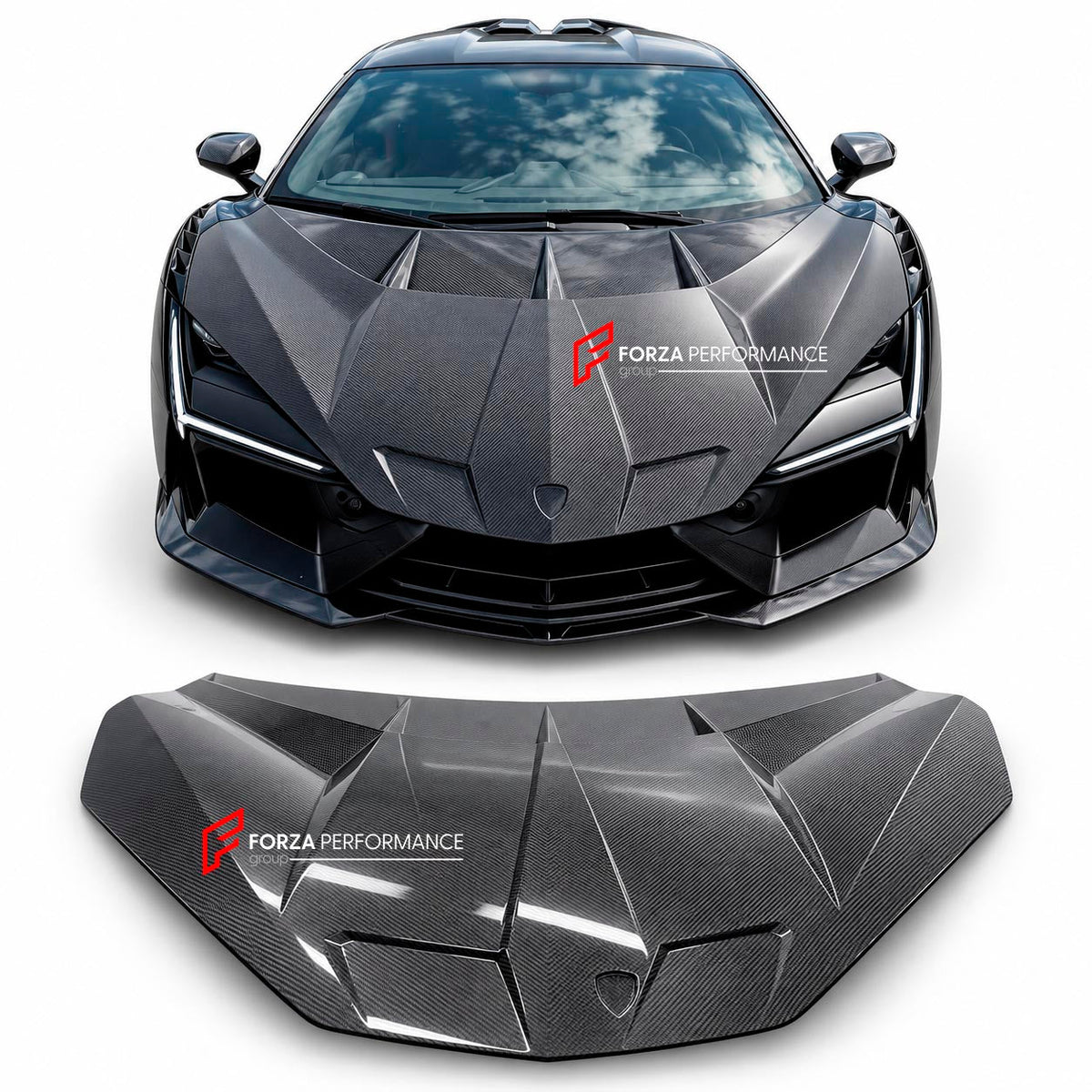 DRY CARBON HOOD BONNET for LAMBORGHINI REVUELTO 2023+ Forza Performance custom fit buy 1016 style design body kit