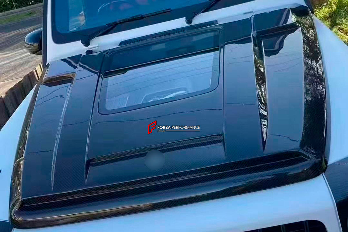 DRY CARBON Hood Bonnet for Mercedes Benz G Class W464 2018 - 2024
Set includes:

Hood Bonnet
Material: Dry Carbon

NOTE: Professional installation is required.