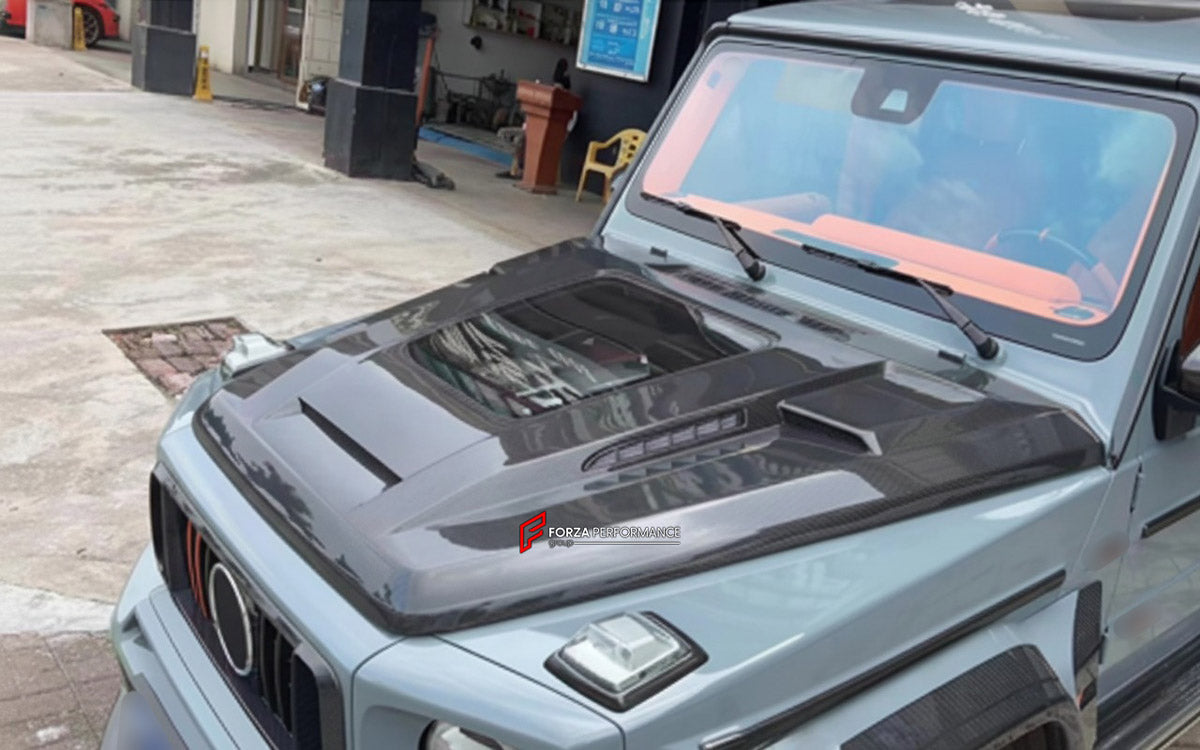 DRY CARBON Hood Bonnet for Mercedes Benz G Class W464 2018 - 2024
Set includes:

Hood Bonnet
Material: Dry Carbon

NOTE: Professional installation is required.