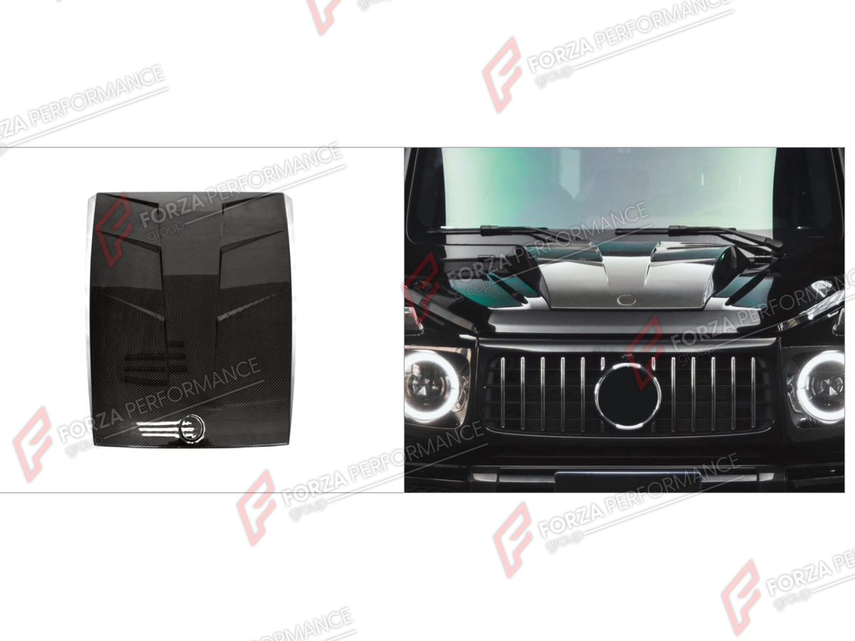 DRY CARBON HOOD BONNET for MERCEDES-BENZ G-CLASS W464 40TH ANNIVERSARY 2019 - 2024

Set includes:
Hood Bonnet

Material: Dry Carbon

NOTE: Professional installation is required.