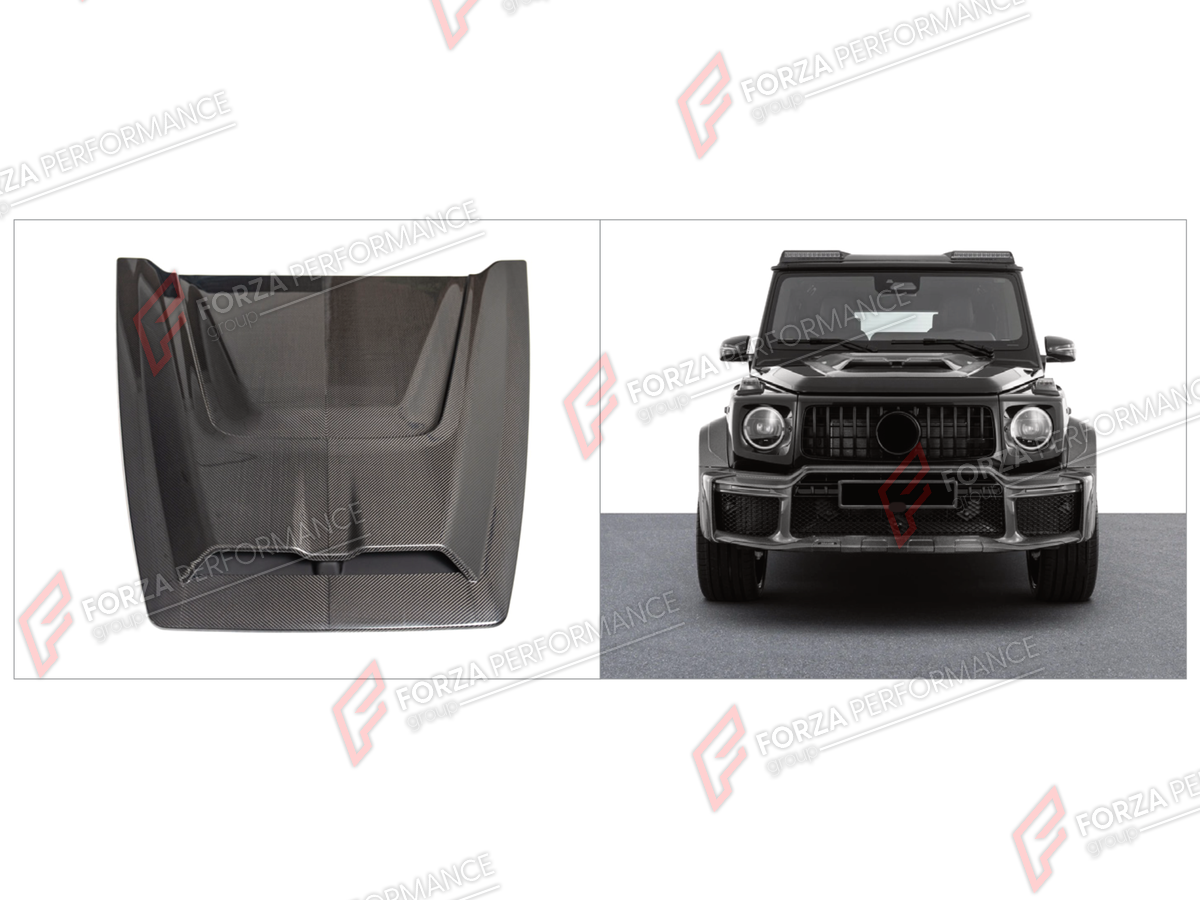 DRY CARBON HOOD BONNET for MERCEDES-BENZ G-CLASS W465 G63 G450D G500 G550 2025+ FORZA PERFORMANCE custom fit BA Style

Set includes:
Hood Bonnet

Material: Dry Carbon

NOTE: Professional installation is required.