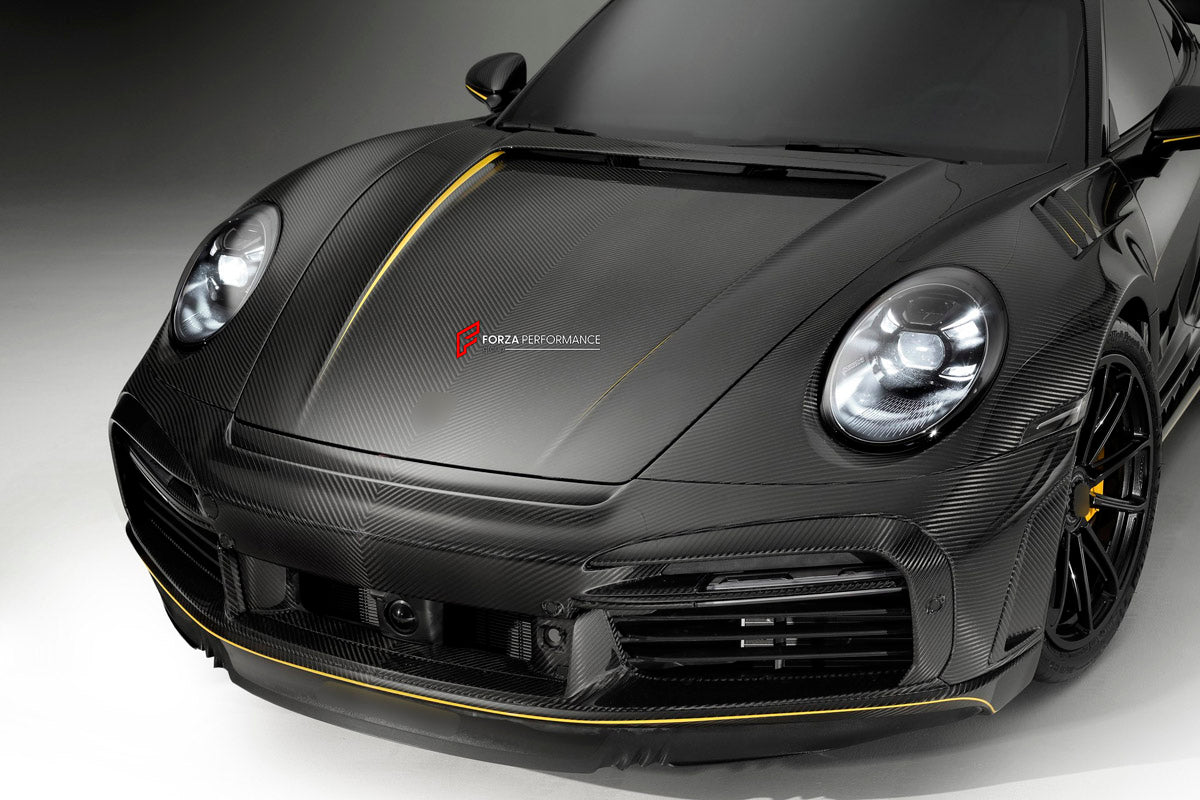 DRY CARBON Hood Bonnet for Porsche 911 992 2019+
Set includes:

Hood Bonnet
Material: Dry Carbon

NOTE: Professional installation is required.