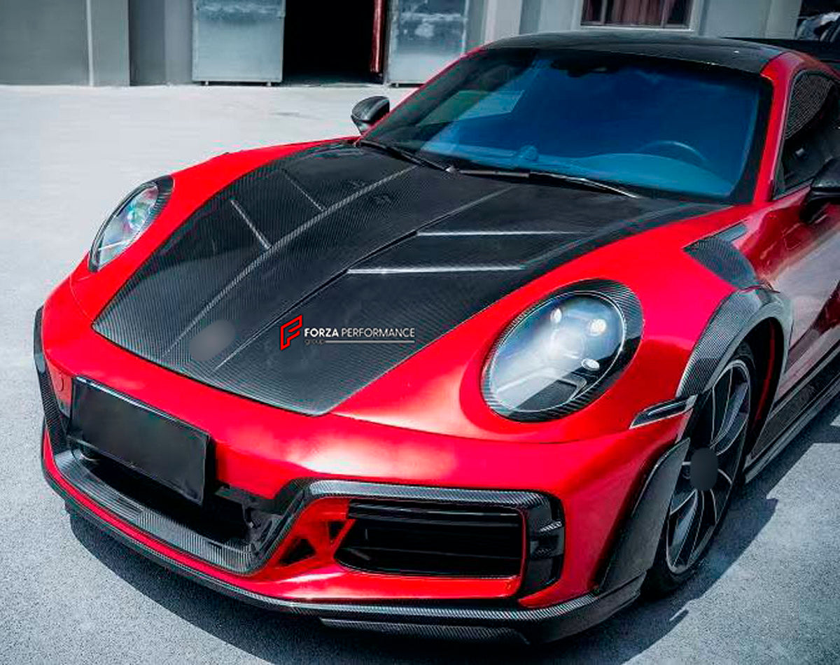 DRY CARBON Hood Bonnet for Porsche 911 992 2019+
Set includes:

Hood Bonnet
Material: Dry Carbon

NOTE: Professional installation is required.