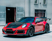 DRY CARBON Hood Bonnet for Porsche 911 992 2019+
Set includes:

Hood Bonnet
Material: Dry Carbon

NOTE: Professional installation is required.