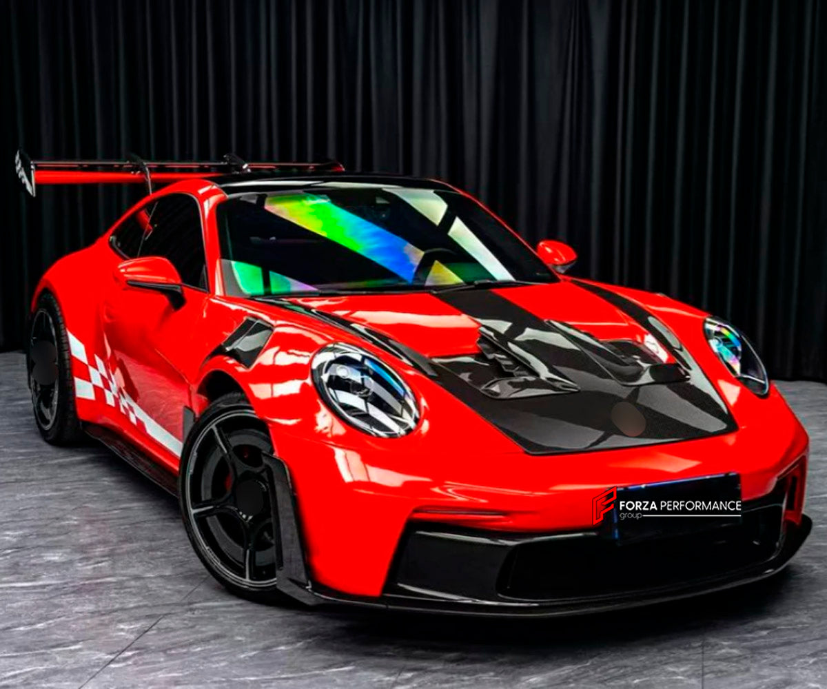 DRY CARBON Hood Bonnet for Porsche 911 992 2019+
Set includes:

Hood Bonnet
Material: Dry Carbon

NOTE: Professional installation is required.