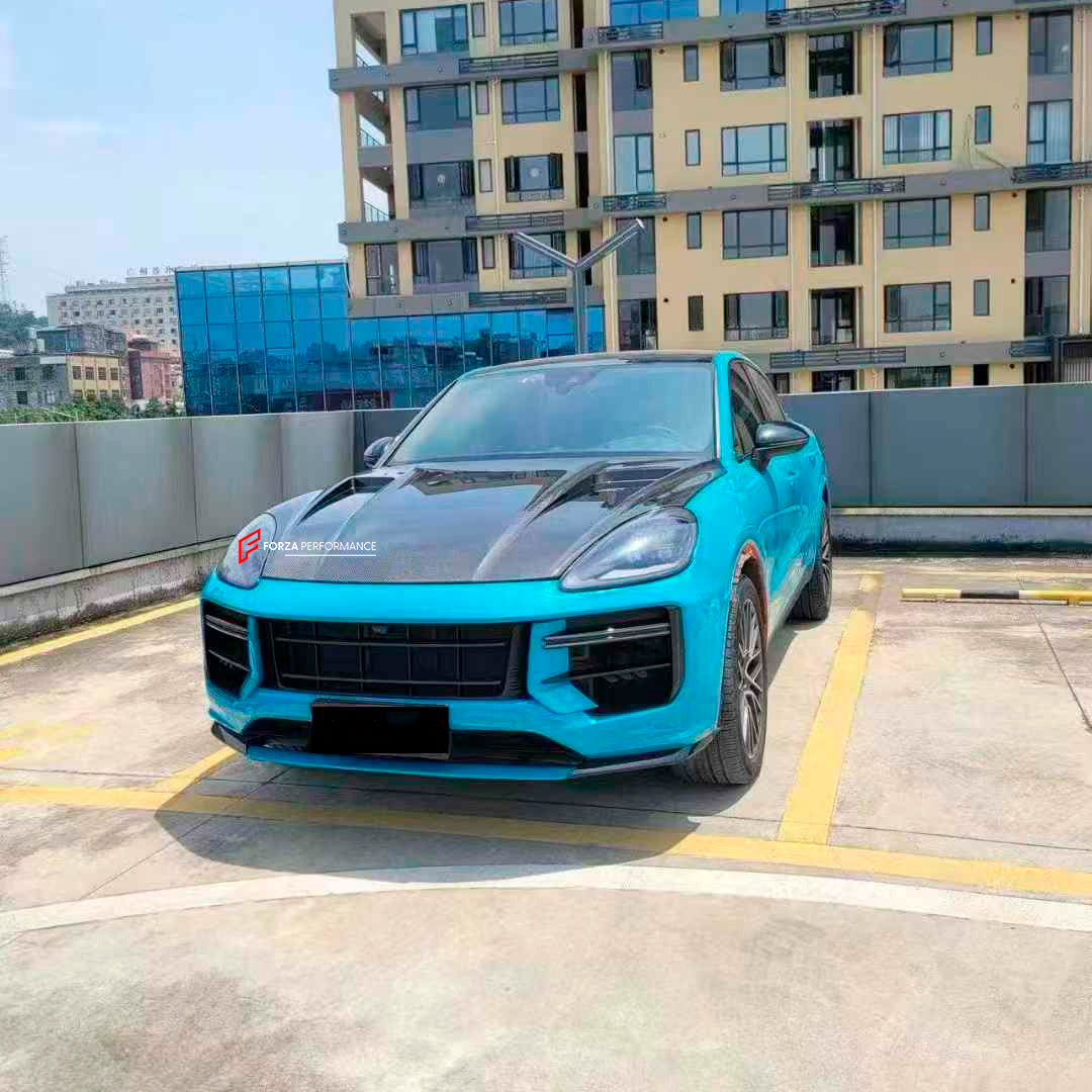 DRY CARBON HOOD BONNET for PORSCHE CAYENNE E3 9Y0 9YA SUV FACELIFT 2023+

Set includes:

Hood Bonnet

Material: Dry Carbon

Note: Professional installation is required.