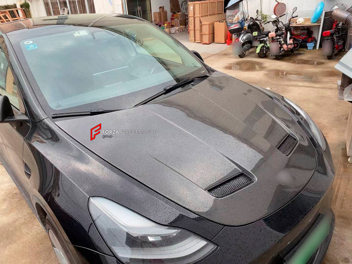 DRY CARBON Hood Bonnet for Tesla Model Y 2020 - 2025
Set includes:

Hood Bonnet
Material: Dry Carbon

NOTE: Professional installation is required.