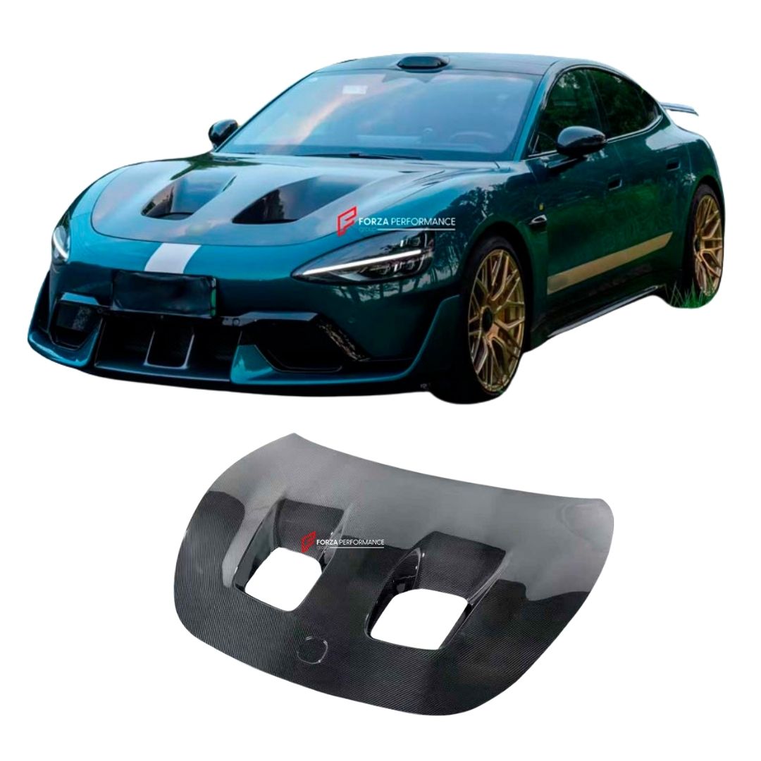 DRY CARBON HOOD BONNET for XIAOMI SU7 ULTRA 2025+
Set includes:

Hood / Bonnet
Material: Dry Carbon

NOTE: Professional installation is required.