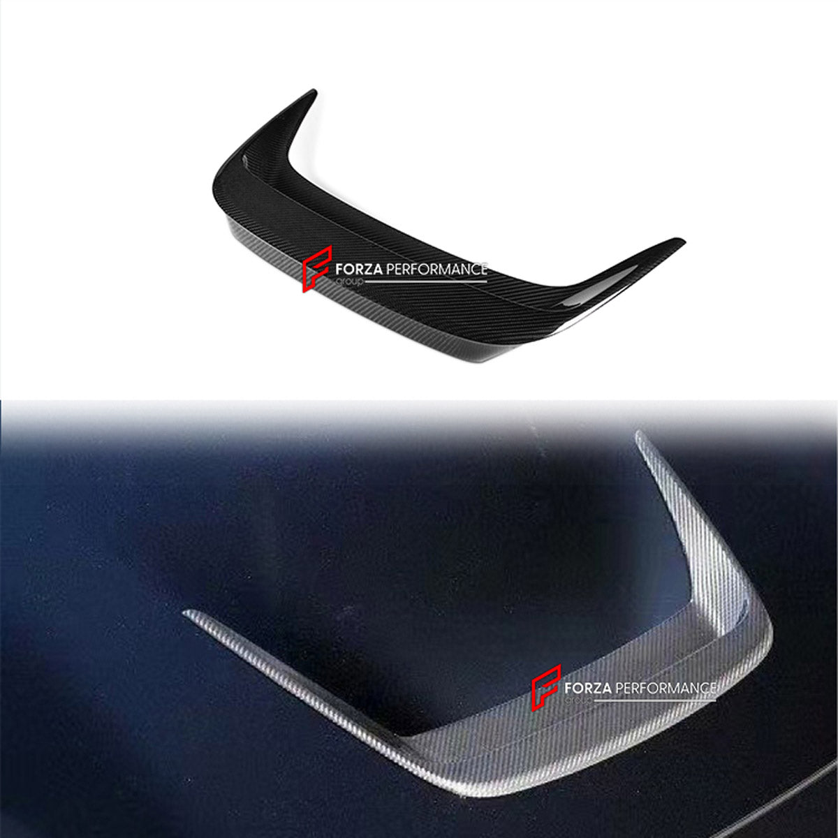 DRY CARBON HOOD BONNET TRIM for FERRARI F8 TRIBUTO SPIDER 2019 - 2022 FORZA PERFORMANCE custom fit OEM Style

Set includes:
Hood Bonnet Trim

Material: Dry Carbon

NOTE: Professional installation is required.