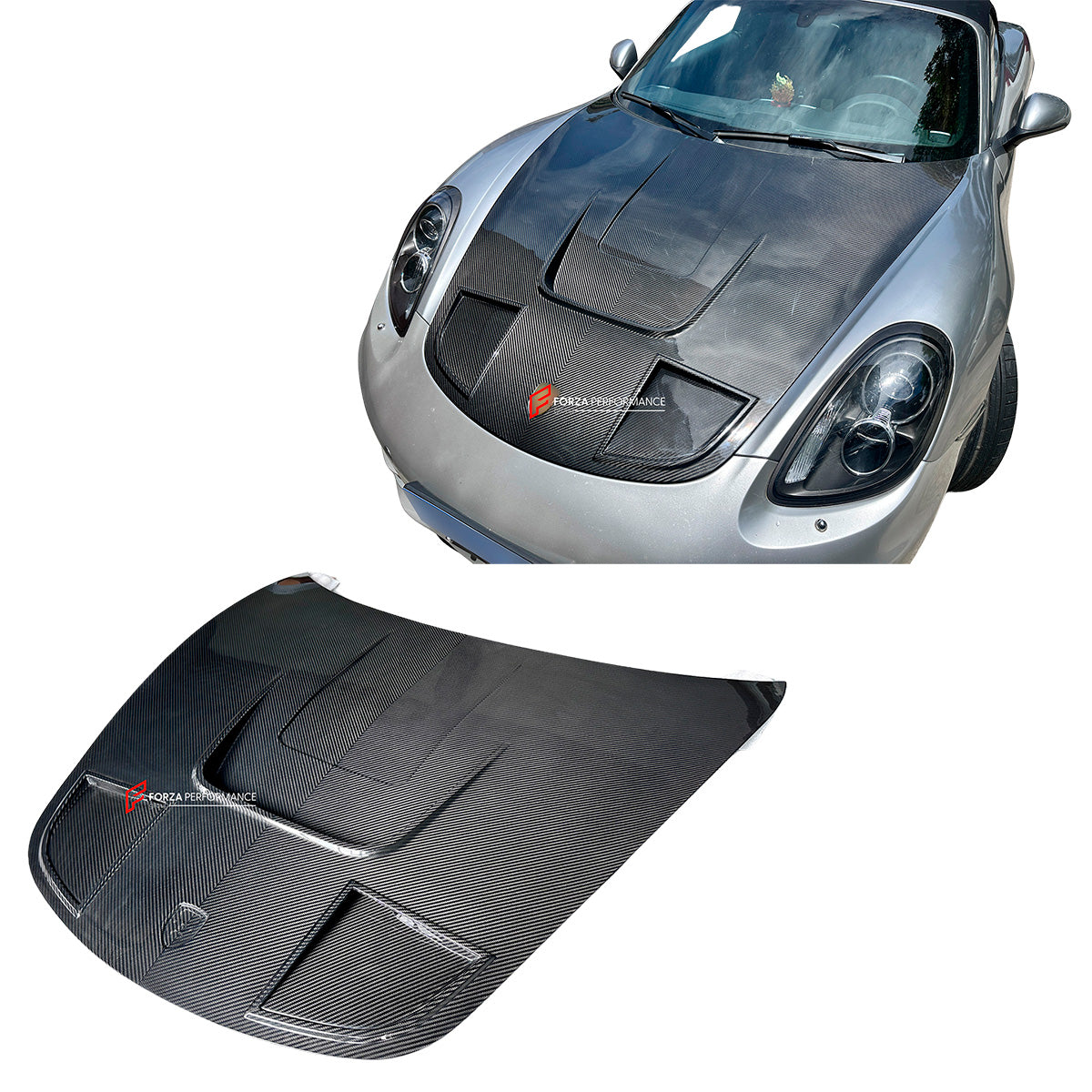 CARBON FIBER HOOD BONNET for PORSCHE 718 981 982 CAYMAN BOXSTER 2012+

Set includes:

Hood Bonnet

Fitment models:

Boxster III (981) 2012 - 2016
Cayman II (981) 2014 - 2016
718 I (982) 2017+

Material: Dry Carbon

Note: Professional installation is required