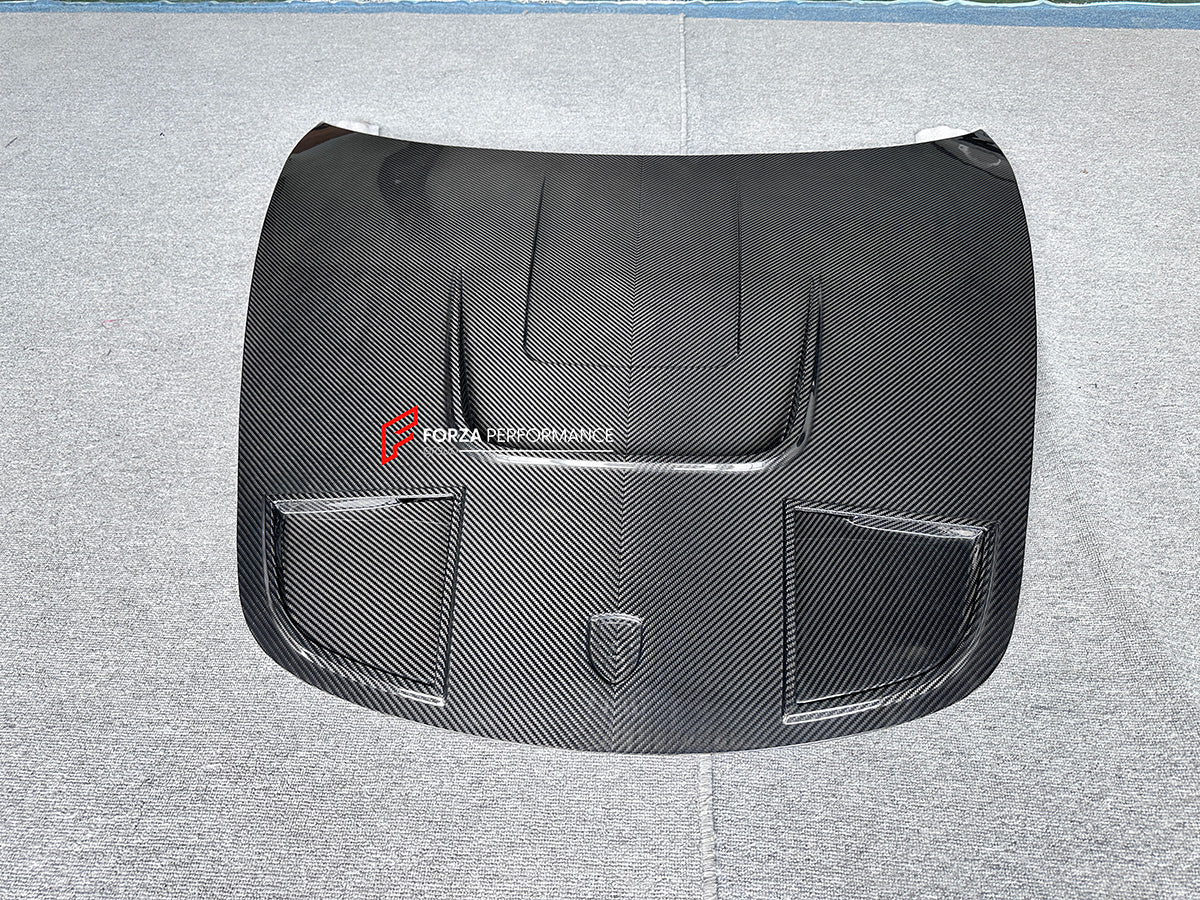 CARBON FIBER HOOD BONNET for PORSCHE 718 981 982 CAYMAN BOXSTER 2012+

Set includes:

Hood Bonnet

Fitment models:

Boxster III (981) 2012 - 2016
Cayman II (981) 2014 - 2016
718 I (982) 2017+

Material: Dry Carbon

Note: Professional installation is required