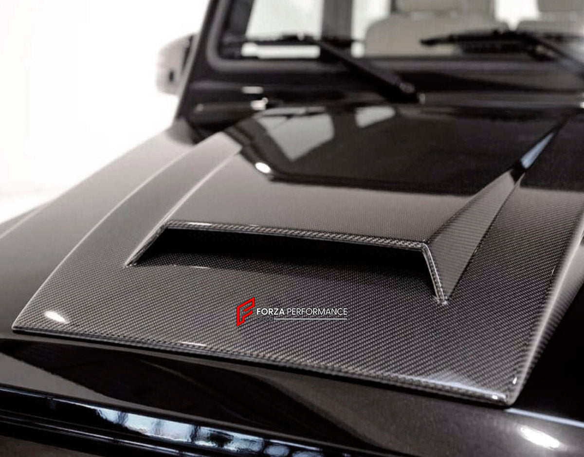 DRY CARBON HOOD SCOOP TRIM COVER for MERCEDES-BENZ G-CLASS W463 2008 - 2018

Set includes:
Hood Scoop Trim Cover

Material: Dry Carbon

NOTE: Professional installation is required.