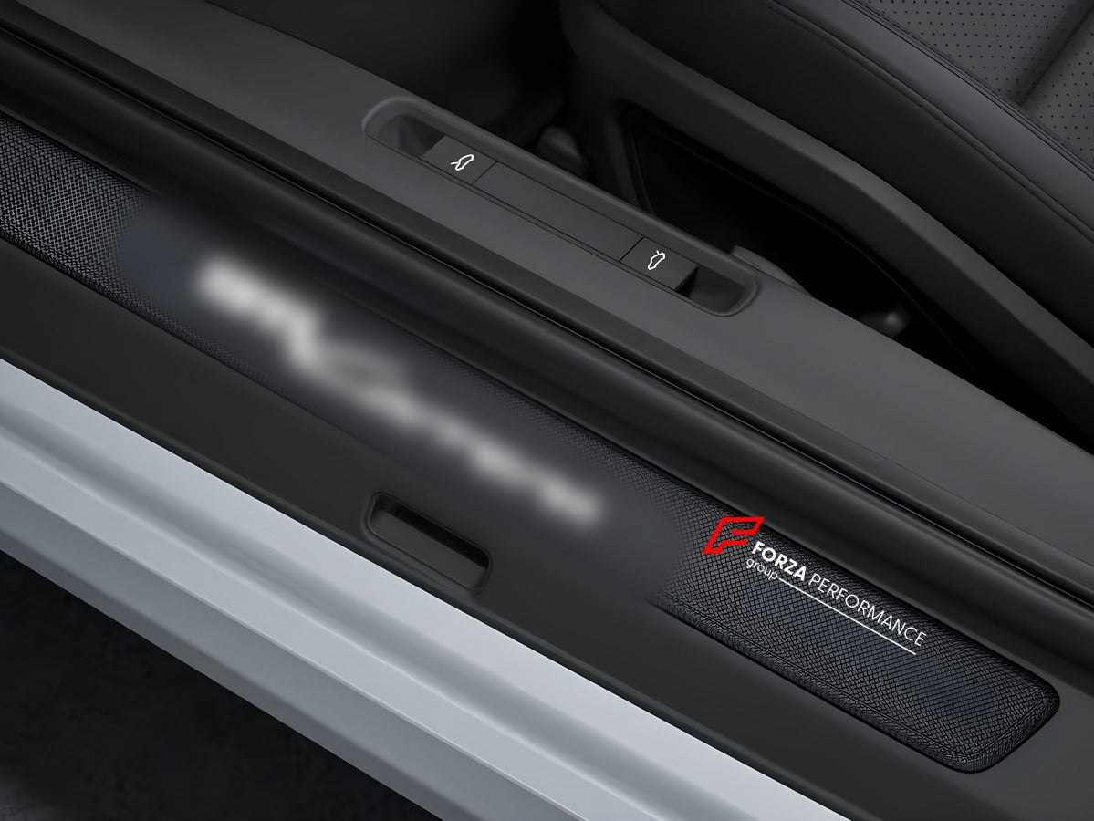 DRY CARBON ILLUMINATED DOOR SILLS for PORSCHE 911 992.2 2025+ Forza Performance custom fit buy custom lettering design