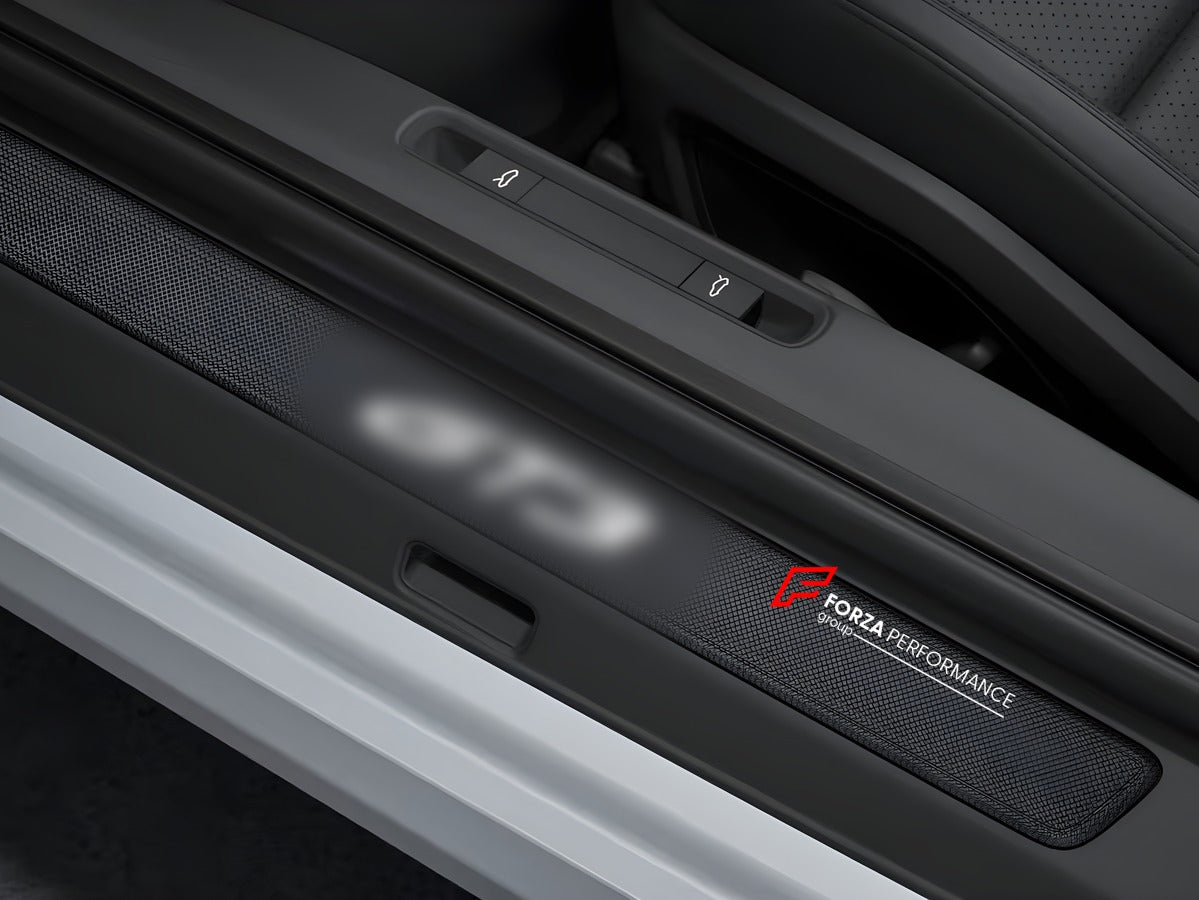 DRY CARBON ILLUMINATED DOOR SILLS for PORSCHE 911 992.2 2025+ Forza Performance custom fit buy custom lettering design